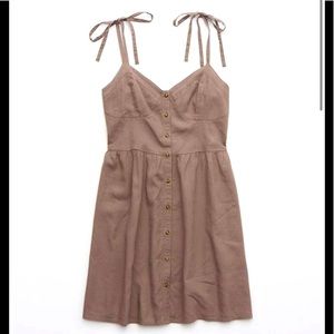 Aerie Linen Corset Dress